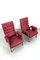 Rote Vintage Sessel, 1950er, 2er Set 4