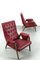 Rote Vintage Sessel, 1950er, 2er Set 3