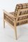 Vintage Beech Armchair with Checkered Cushions, Image 4