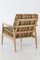Vintage Beech Armchair with Checkered Cushions, Image 3