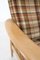 Vintage Beech Armchair with Checkered Cushions 6
