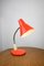 Lampe de Bureau Ajustable en Métal Peint Orange et Bras en Spirale Chromé, 1970s 5