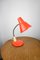 Lampe de Bureau Ajustable en Métal Peint Orange et Bras en Spirale Chromé, 1970s 4