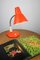 Lampe de Bureau Ajustable en Métal Peint Orange et Bras en Spirale Chromé, 1970s 10