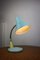 Lámpara de escritorio ajustable de metal pintado en azul y arena y brazo en espiral cromado, años 70. Juego de 2, Imagen 15