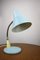 Adjustable Desk Lamp in Blue Painted Metal and Chrome-Plated Spiral Arm, 1970s 1
