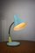 Adjustable Desk Lamp in Blue Painted Metal and Chrome-Plated Spiral Arm, 1970s 2