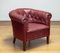 Fauteuil Club Chesterfield Rouge Cramoisi en Cuir Patiné, Suède, 1930s 8