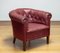 Swedish Crimson Red Chesterfield Club Lounge Chair in Patinated Leather, 1930s 8