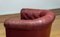 Swedish Crimson Red Chesterfield Club Lounge Chair in Patinated Leather, 1930s 3