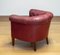 Swedish Crimson Red Chesterfield Club Lounge Chair in Patinated Leather, 1930s 5