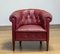 Swedish Crimson Red Chesterfield Club Lounge Chair in Patinated Leather, 1930s, Image 1