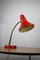 Adjustable Desk Lamp in Red Painted Metal and Chrome-Plated Spiral Arm from Tep, 1970s 1