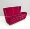 Red Velvet Sofa by Paolo Buffa, 1950s 6