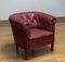 Fauteuil Club Chesterfield Rouge Cramoisi en Cuir Patiné, Suède, 1930s 5