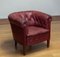 Swedish Crimson Red Chesterfield Club Chair in Patinated Leather, 1930s 5