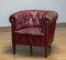 Swedish Crimson Red Chesterfield Club Chair in Patinated Leather, 1930s 9