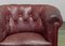 Swedish Crimson Red Chesterfield Club Chair in Patinated Leather, 1930s 3