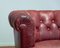 Swedish Crimson Red Chesterfield Club Chair in Patinated Leather, 1930s 2