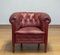 Swedish Crimson Red Chesterfield Club Chair in Patinated Leather, 1930s 6