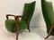 Italienische Vintage Sessel aus Grünem Samt, 1950er, 2er Set 2