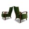 Vintage Italian Armchairs in Green Velvet, 1950s, Set of 2, Image 19