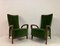 Vintage Italian Armchairs in Green Velvet, 1950s, Set of 2 1