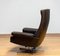 Handstitched Brown Leather Swivel Chair with Chrome Base attributed to De Sede Ds-35 from De Sede, 1970s 5