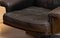 Sedia girevole in pelle marrone cucita a mano con base cromata attribuita a De Sede Ds-35 di De Sede, anni '70, Immagine 2
