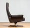 Handstitched Brown Leather Swivel Chair with Chrome Base attributed to De Sede Ds-35 from De Sede, 1970s 7