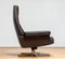 Handstitched Brown Leather Swivel Chair with Chrome Base attributed to De Sede Ds-35 from De Sede, 1970s, Image 7