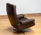Handstitched Brown Leather Swivel Chair with Chrome Base attributed to De Sede Ds-35 from De Sede, 1970s 6