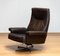 Handstitched Brown Leather Swivel Chair with Chrome Base attributed to De Sede Ds-35 from De Sede, 1970s 9