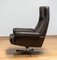 Handstitched Brown Leather Swivel Chair with Chrome Base attributed to De Sede Ds-35 from De Sede, 1970s 8