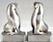 Art Deco Silvered Bronze Walrus Bookends by G.H. Laurent, 1925, Set of 2 4