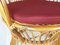 Mid-Century Italian Rattan & Burgundy Wool Seat & Back Armchairs, 1960s, Set of 2 8