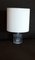 Lampe de Bureau Vintage avec un Pied en Verre de Cristal Poli à la Main avec un Paravent en Tissu de Couleur Crème, 1970s 2