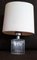 Vintage German Table Lamp with a Hand-Polished Crystal Glass Foot with a Cream-Colored Fabric Screen, 1970s, Image 3