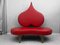 Italienisches Vintage Fiammette Heart Sofa aus rotem Leder von Domusnova 3