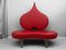 Vintage Italian Red Leather Fiammette Heart Sofa by Domusnova 3