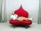 Italienisches Vintage Fiammette Heart Sofa aus rotem Leder von Domusnova 24