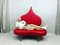 Vintage Italian Red Leather Fiammette Heart Sofa by Domusnova 24