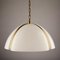 Large White Plastic and Brass Pendant Lamp by Siva Poggibonsi for Arcobaleno, Italy, 1960s 1