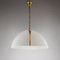 Large White Plastic and Brass Pendant Lamp by Siva Poggibonsi for Arcobaleno, Italy, 1960s 7