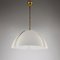 Large White Plastic and Brass Pendant Lamp by Siva Poggibonsi for Arcobaleno, Italy, 1960s 6