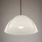 Large White Plastic and Brass Pendant Lamp by Siva Poggibonsi for Arcobaleno, Italy, 1960s 10