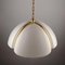 Large White Plastic and Brass Pendant Lamp by Siva Poggibonsi for Arcobaleno, Italy, 1960s 2