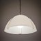 Large White Plastic and Brass Pendant Lamp by Siva Poggibonsi for Arcobaleno, Italy, 1960s 4