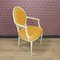 Upholstered Medallion Armchair in Yellow-Cream, 1960s 1