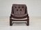 Fauteuil en Cuir Marron par Ake Fribytter pour Nelo Sweden, 1970s 21